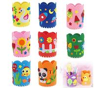 ZAHD 8 Pièces Kit de Bricolage Porte-Stylo Artisanal en Feutre Animal avec Aiguille en Plastique et Fil de Coton pour Bricolage