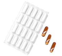 ZAHD Moule à tige énergétique moule rectangulaire en silicone cavités pour pain Moule en Silicone 3D Bande Longues Moule en silicone Fashion Eclair pour pâtisserie gâteaux chocolat (Blanc)