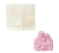 ZAHD Moule en silicone Sainte Famille Marie Joseph avec Jésus Moule Vierge Marie Famille Vierge Marie plâtre Moule à bougie 3D Vierge Marie Moule en silicone Motif famille Vierge Marie (Blanc)