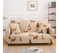 ZAHHYG Housse de canapé Extensible 3 Places Cerf De Noël Kaki Housse Canape avec Accoudoirs Universelle Housse de Canape Antidérapante Housse Protection (190cm-230cm)