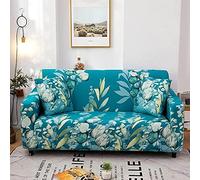 ZAHHYG Housse de canapé Extensible 3 Places Fleurs Bleu Lac Housse Canape avec Accoudoirs Universelle Housse de Canape Antidérapante Housse Protection (190cm-230cm)