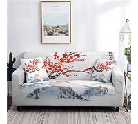 ZAHHYG Housse de canapé Extensible 3 Places Style Chinois Laiteux Housse Canape avec Accoudoirs Universelle Housse de Canape Antidérapante Housse Protection (190cm-230cm)