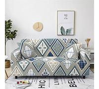 ZAHHYG Housse de canapé Extensible 3 Places Style Nordique Bleu Beige Housse Canape avec Accoudoirs Universelle Housse de Canape Antidérapante Housse Protection (190cm-230cm)