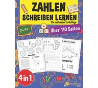 Zahlen Schreiben lernen ab 4 Jahre: Ein großer Kindergartenblock, Vorschulblock und Malbuch zum Zahlen schreiben üben. Perfekt geeignet für Kinder ab 4 Jahren!