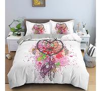 ZAHOCAI Housse De Couette 200x200 cm Attrape-RêVes Beige 110gsm Fibre Ultrafine Housse Couette + 2 Taies D'Oreillers De 65x65cm,Convient Aux Adultes Et Aux Enfants Parure De Lit