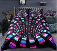 ZAHOCAI Housse de Couette 200x200 Effet 3D Parure de Lit 2 Personne Personnalité Housses de Couettes Microfibre Douce avec Fermeture éclair + 2 Taies d'oreiller 65x65 Cm