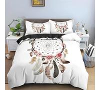ZAHOCAI Housse De Couette 220x240 Attrape RêVe Blanc +2 Taies d'oreiller 65x65 Cm Doux Respirant Parures De Lit Lisse Luxe Housses De Couettes Somptueux Moderne Housse De Couette 2 Personnes