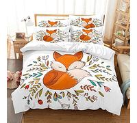 ZAHOCAI Parure De Lit 90x190 cm Renard Blanc 110gsm Fibre Ultrafine Housse De Couette + 1 Taie d'oreiller De 65x65cm,Convient Aux Adultes Et Aux Enfants Housse Couette