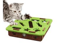 Zahoken Boîte d'enrichissement pour chat | avec 2 boules de clochette interactive | Puzzle à griffer pour chat | pour toilettage de chaton, animal domestique, canapé, tapis d'angle