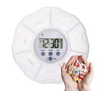 Zahoken Distributeur Automatique de Comprimés - Organisateur de Médicaments avec Alarme et Éclairage LED - Mémoire Vocale 7 Compartiments pour Soins aux Seniors, Voyage, Hôpitaux et EHPAD