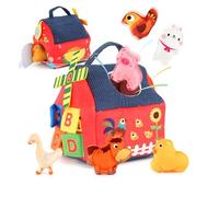 Zahoken Ensemble De Jouets Sensoriels en Peluche pour Bébés - Jeu Éducatif de Reconnaissance des Lettres | Grange en Peluche avec Animaux de la Ferme,pour Garçons Filles Noël Anniversaire Baby-Shower