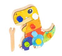 Zahoken Jeu de Planche à Vis | Jouet en Bois pour Développer la Motricité Fine - Tableau Dinosaure Motricité Fine pour Crèche Maternelle Voyage et Domicile
