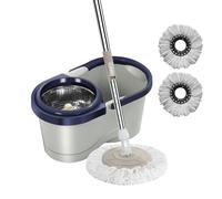Zahoken Kit Balai Serpillère Et Seau Essoreur, Vadrouille Rotative pour Sol - Vadrouille Rotative Mains Libres pour Le Nettoyage, Système De Nettoyage des Sols, Vadrouilles sans Effort pour Balcon