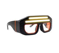 Zahoken Lunettes de sécurité avec lumières LED - Lampe frontale rechargeable réglable avec détecteur de mouvement - Lunettes de Sécurité Lumineuses - Pour travaux industriels, construction, bois,