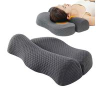 Zahoken Oreiller Cervical - Coussin Ergonomique pour Le Soutien de La Colonne Vertébrale - Coussin de Voyage pour Lit Maison Bureau Voiture Avion et Nuit Réparatrice