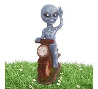 Zahoken Statue de Jardin Extraterrestre - Figurine Drôle en Résine pour Extérieur - Figurine Lumineuse Solaire Résistante aux Intempéries pour Jardin Terrasse Collection Science-Fiction Décor