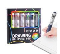 Zahoken Stylos Scolaires,6 Pièces 10-en-1 Fournitures d'Écriture,Stylos à Bille Multicolores | Pour Bureau Maison École Fêtes Anniversaire Cadeaux Journalisme Idées Cadeaux