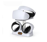 ZahoTse Charging Station for PS VR2 Controller with Display Stand,Fast Charger Dock for Playstation VR2 Headset Accessories with LED,Charger Dock/VR Headset Holder PS VR2,White 2515