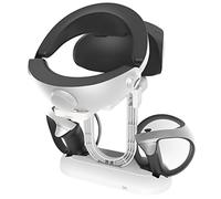 ZahoTse Charging Station for PS VR2 Controller with Display Stand,Fast Charger Dock for Playstation VR2 Headset Accessories with LED,Charger Dock/VR Headset Holder PS VR2,White 001B
