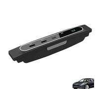 ZahoTse Pour 2021 2022Tesla Extension Base Model 3/Y Central Hub Extender USB Adaptateur de charge Accessoire PD 27 W Hub multi-ports Extension à 3 ports (C+Dual A) avec écran avec LED 7 couleurs