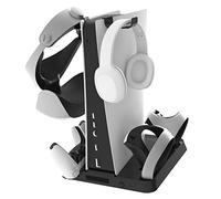 ZahoTse VR2 Charging & Storage Stand for Playstation VR2 Controller,PS VR2 / PS5 Charger with CD storage rack headphone mount?Playstation VR2 / PS5 Black FC-PVR2-004