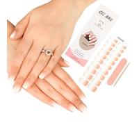ZAHRVIA Bande de Gel Semi-Durci pour Ongles, 20pcs Vernis À Ongles Autocollants, Auto-adhésifs en Gel, Qualité Salon, Avec Lime et Bâton (Orange Dégradé)