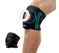 ZAHRVIA Genouillère Sport Réglable Homme Femme - avec Stabilisateurs Latéraux & Gel Patella, Anti-Douleur Course, Fitness, Tennis (Noir)