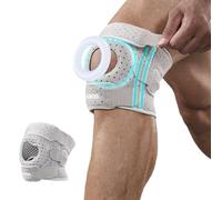 ZAHRVIA Genouillère Sport Réglable Homme Femme - avec Stabilisateurs Latéraux & Gel Patella, Anti-Douleur Course, Fitness, Tennis (Gris)