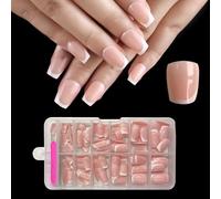ZAHRVIA Lot de 120 faux ongles courts en gel souple à presser en forme de cercueil français pour extension d'ongles, facile à faire soi-même