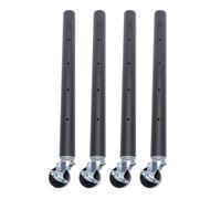 ZAICOLER 4 Pièces Pieds de Meubles Acier au Carbone de Haute Résistance Boulons Renforcés Rehausseur d'Extension Pied de Table avec roulettes Fonctions de Frein pour Armoire Meubles (51 cm)