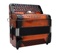 ZAICOLER Accordéon Chromatique 69 Touches pour Musiciens,Orange | Accordage F , B , E,Anches de Qualité et Bois de Pin Rouge,96 Boutons Basse pour Débutants et Pros,3 Boutons D'accordage