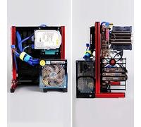 ZAICOLER ATX - Cadre en Aluminium, Plate-Forme de Test D'overclocking Verticale, Châssis pour Les Amateurs de Bricolage, Boîtier de Carte Mère ITX (Rouge)