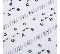 ZAICOLER Autocollant imprimé pour Clavier de Piano, Design coloré pour Enfants et Débutants, Aide à Apprendre les Principes de Base, 11 X 7,4 Pouces, Facile à Enlever (BLACK)