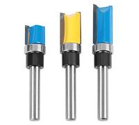 ZAICOLER Bits de Routeur Droit, 3PCS Woodworking Cutter Routeur de Fraisage Professionnel Pattern Flush Trim Routeur Bits Fraisage 1/4 "Shank Parage Slotting Router Bit