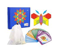 ZAICOLER Blocs à Motifs en Bois, Ensemble Créatif de 155 Pièces, Puzzle éducatif de Forme Géométrique pour L'interaction des Enfants et des Parents, Matériau en Bois, pour Soirée de Jeu en Famille