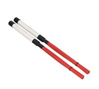 ZAICOLER Brosses à Tambour pour Instruments de Percussion Jazz, Ensemble de Brosses pour en Fil de Nylon Durable, Poignée Légère et Confortable, 2 Pièces (rouge blanc)
