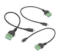 ZAICOLER Câble de Prise de Terminal sans Soudure Durable Micro USB 5 Broches Mâle à 5 Broches pour la Transmission de Données et L'extension de Charge 3 Câbles Pièces