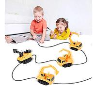 ZAICOLER Camion de Construction de Jouet électrique Automatique Inductif, Jouet de Ligne de Suivi de Route Cognize, Interactif à Capteur Optique pour Jouer et Apprendre (Yellow)