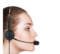 ZAICOLER Casque de Centre D'appels avec Son sans Perte, avec Suppression du Bruit pour Une Communication Claire, Cache-Oreilles Confortables et Câble Long (Coude de 2,5 mm)