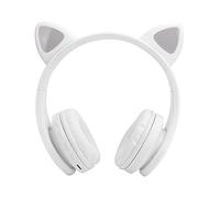 ZAICOLER Casque LED Cat Ear Bluetooth 5.0, Réduction du Bruit, pour Les Amateurs de Musique et Les Joueurs, Boîte élégante (White)