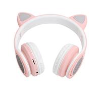 ZAICOLER Casque LED Cat Ear Bluetooth 5.0, Réduction du Bruit, pour Les Amateurs de Musique et Les Joueurs, Boîte élégante (Pink)