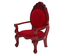 ZAICOLER Chaise Miniature de Maison de Poupée Sculptée en Bois Vintage, Artisanat pour Maison de Poupée/Accessoire de 1:12, Matériau écologique et Non Toxique