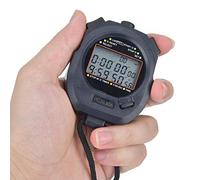 ZAICOLER Chronomètre de Sport ABS Chronomètre électronique de Haute qualité avec 30 Fonctions de de Mémoire Batterie au Lithium Bouton CR-2032 Bleue Légère 3,24 X 2,45 X 0,91" pour les Athlètes (0.01)