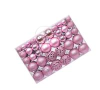 ZAICOLER Décorations Vibrantes d'arbre de Noël, Ensemble D'ornements de Boules Suspendues Colorées, 100 Pièces, Matière Plastique pour Ambiance Festive (Pink)