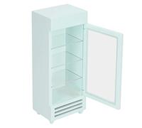 ZAICOLER Distributeur Automatique pour Maison de Poupée 1:12, Réfrigérateur Vertical en Bois, Appareil Miniature Durable pour Le Développement de L'intelligence des Enfants (Vert Menthe)