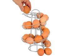 ZAICOLER Distributeur D'Œufs pour Comptoir de Cuisine, 24 Pièces (SILVER) | Support en acier en spirale, organisateur de rangement autoportant pour œufs cultivés sur place, 7,5 x 7,5 x 10,63 pouces