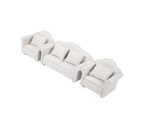 ZAICOLER Ensemble de canapé à Carreaux pour Maison de Poupée, 3 Pièces, Meubles Exquis 1:12, Jouet pour Décor de Salon, Couleur Matcha, Bois Fait à la Main (White)