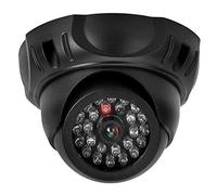 ZAICOLER Fausse Caméra de Simulation de Dôme, Moniteur de sécurité Factice Réaliste pour Effrayer Les Voleurs, Lumière LED Applicable aux Supermarchés, Hôtels, Bureaux, ABS/Noir/9,4 X 8,4 Cm