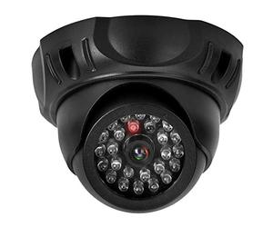 ZAICOLER Fausse Caméra de Simulation de Dôme, Moniteur de sécurité Factice Réaliste pour Effrayer Les Voleurs, Lumière LED Applicable aux Supermarchés, Hôtels, Bureaux, ABS/Noir/9,4 X 8,4 Cm