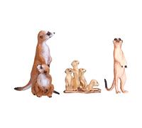 ZAICOLER Figurine de Suricate Réaliste, Modèle Exquis, Jouet pour Enfants, Modèle de Suricate 3 Pièces pour Les Fêtes de Famille et la Décoration de la Maison (3 suricates (Solides))